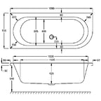 Carron Status Double Ended Carronite Bath 1700 x 725mm Right Hand