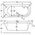 Carron Status Double Ended Carronite Bath 1700 x 800mm Right Hand