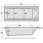 Carron Urban Single Ended Carronite Bath 1700 x 725mm