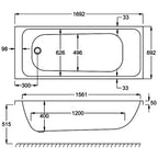 Carron Profile Single Ended Carronite Bath 1700 x 700mm
