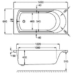 Carron Arc Single Ended 5mm Bath 1500 x 700mm