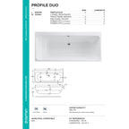 Carron Profile Double Ended 5mm Bath 1650mm