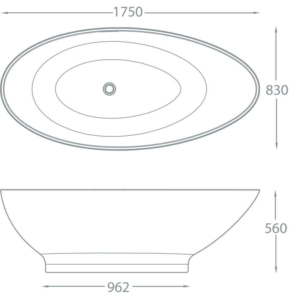 Icon Freestanding Bath - 1750 x 830mm