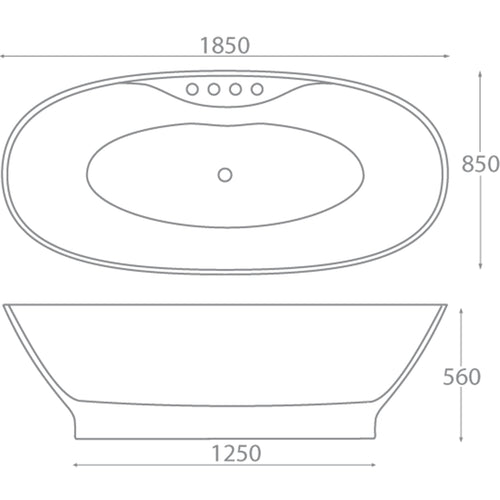 Oregon Freestanding Bath - 1850 x 850mm