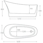 Roma Freestanding Bath - 1650 x 700mm