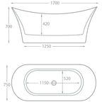 Valentina Freestanding Bath - 1700 x 750mm