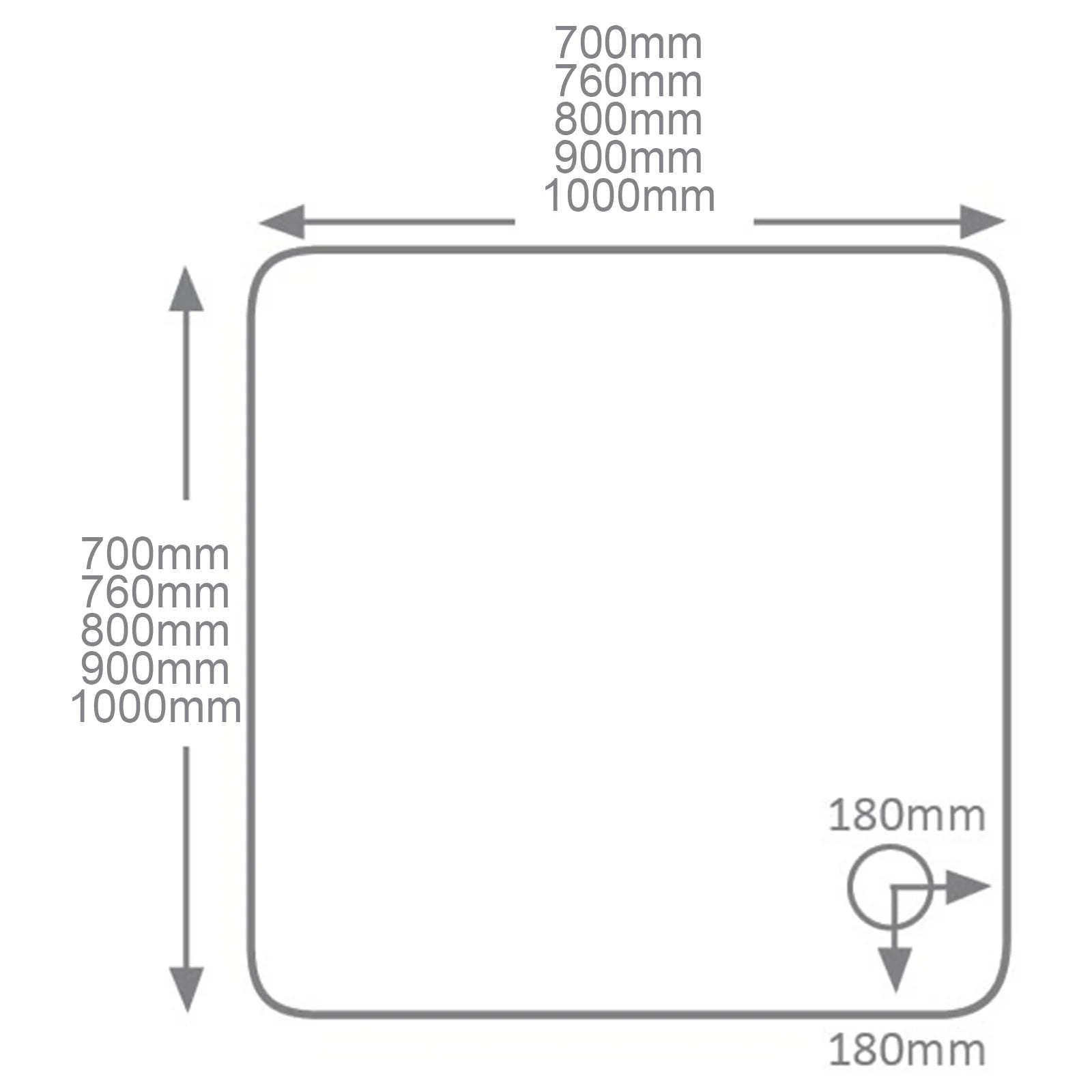 Genesis 80mm Square Shower Trays