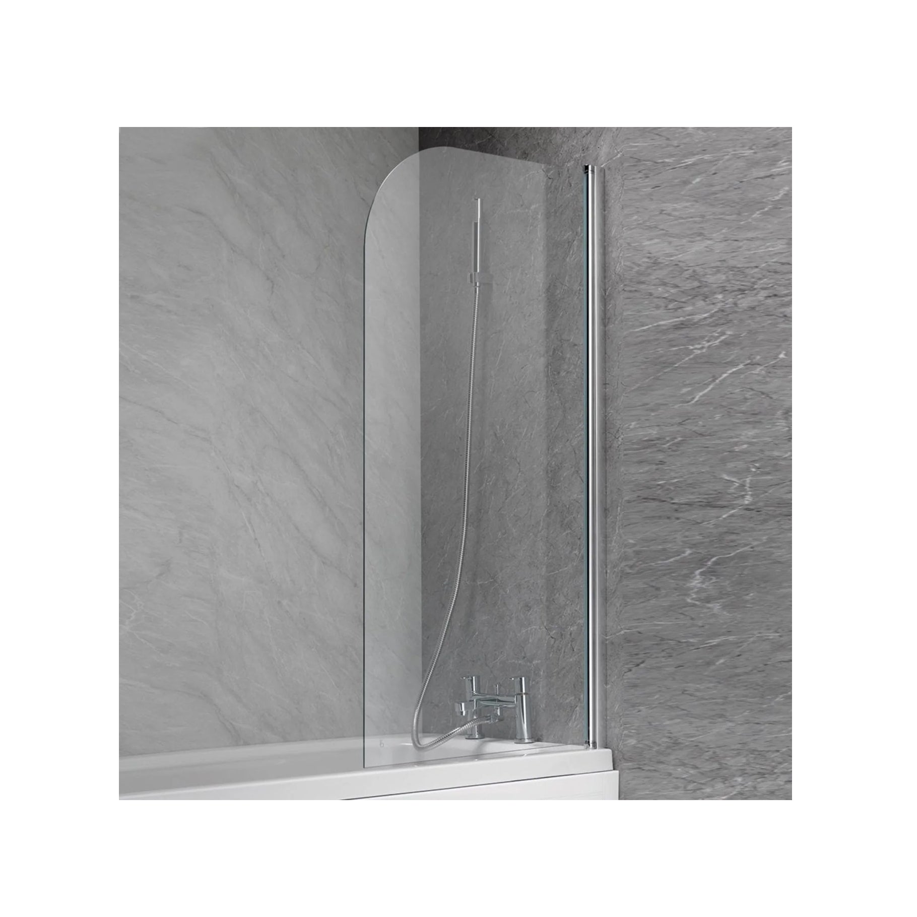 Classic 6mm Plain Curved Bath Screen