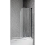 QX 6mm Black Frame Curved Bath Screen