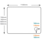 QX 80mm Cast Rectangular Tray - 1100 x 800mm