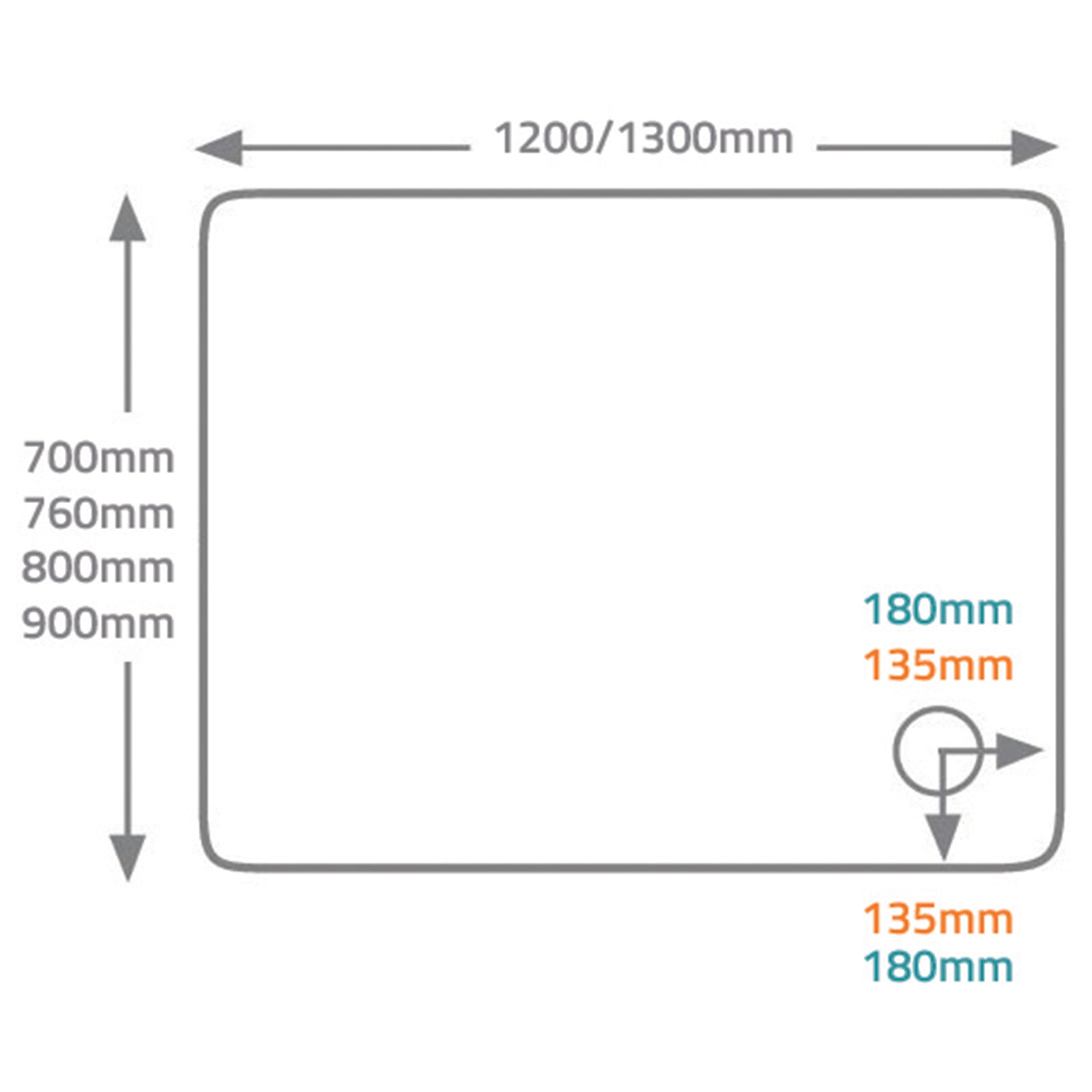 QX 80mm Cast Rectangular Tray - 1200 x 800mm