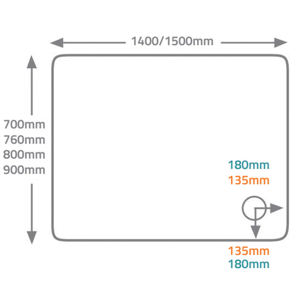 QX 80mm Cast Rectangular Tray - 1400 x 800mm