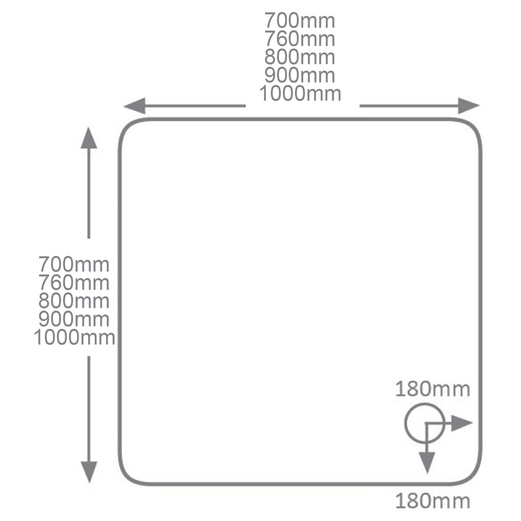 QX 80mm Cast Square Tray - 760 x 760mm