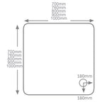QX 80mm Cast Square Tray - 760 x 760mm