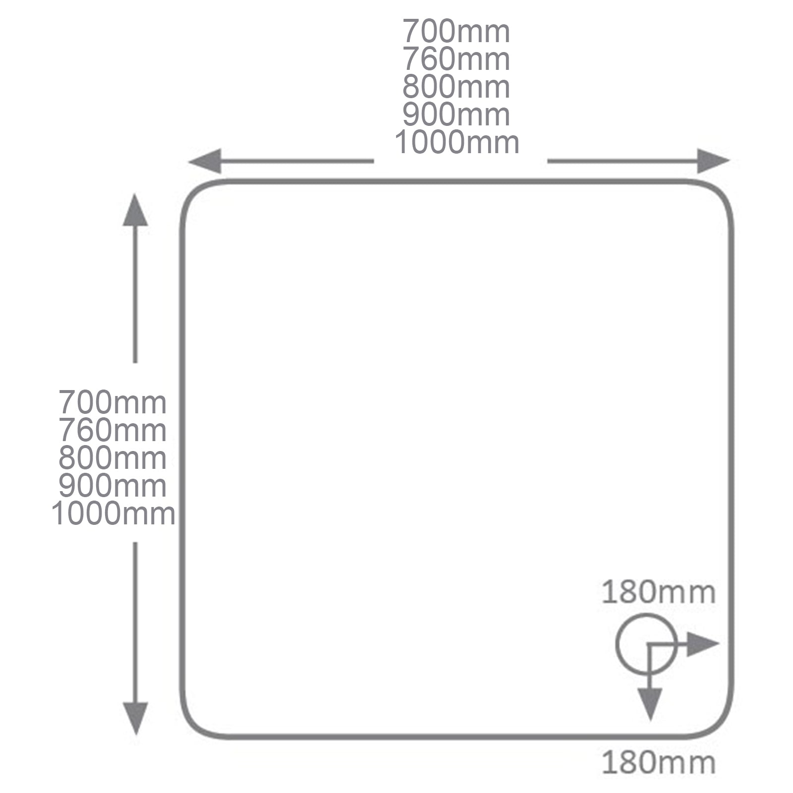 QX 80mm Cast Square Tray - 800 x 800mm
