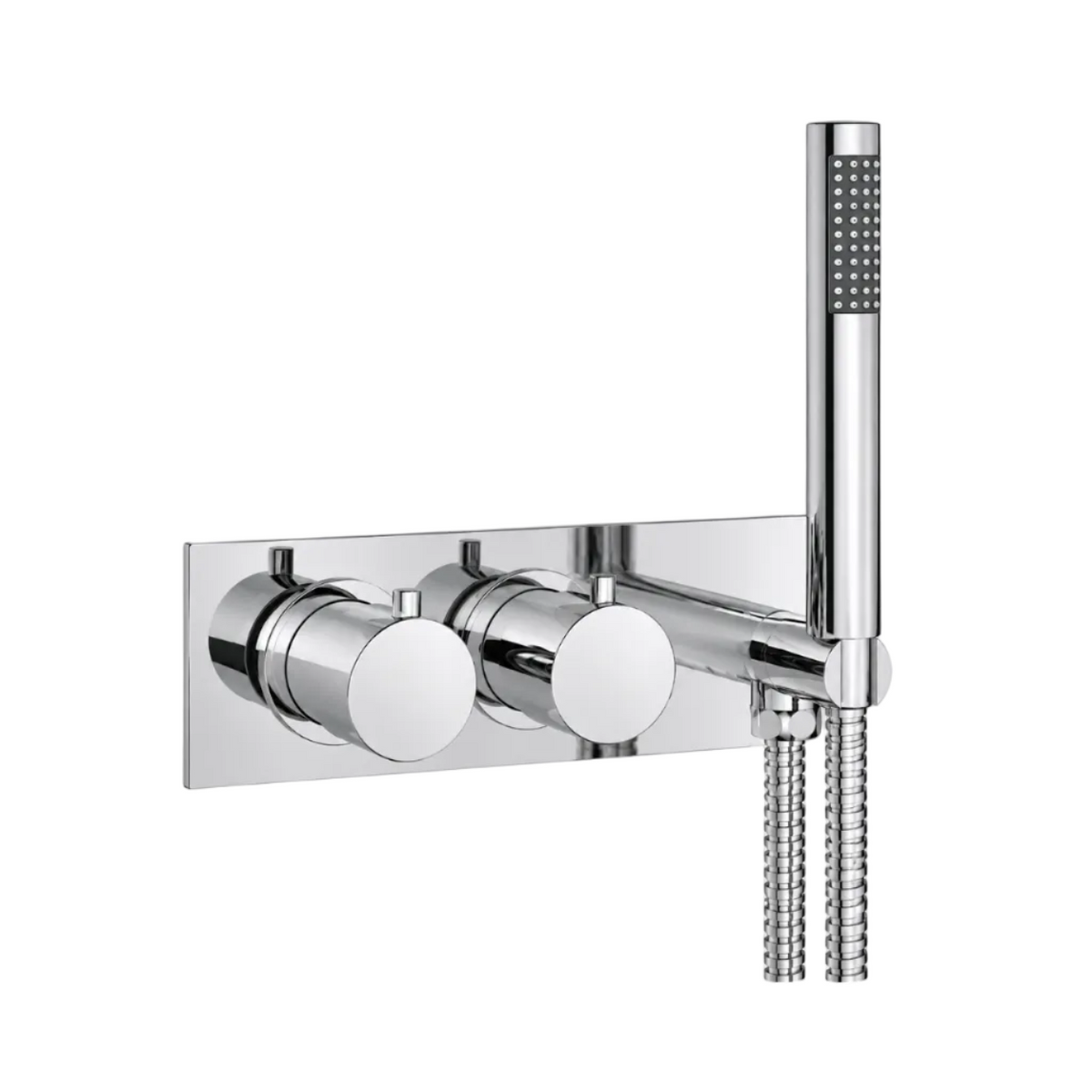 Ohio Round Twin-Outlet Shower Valve & Handset – Chrome