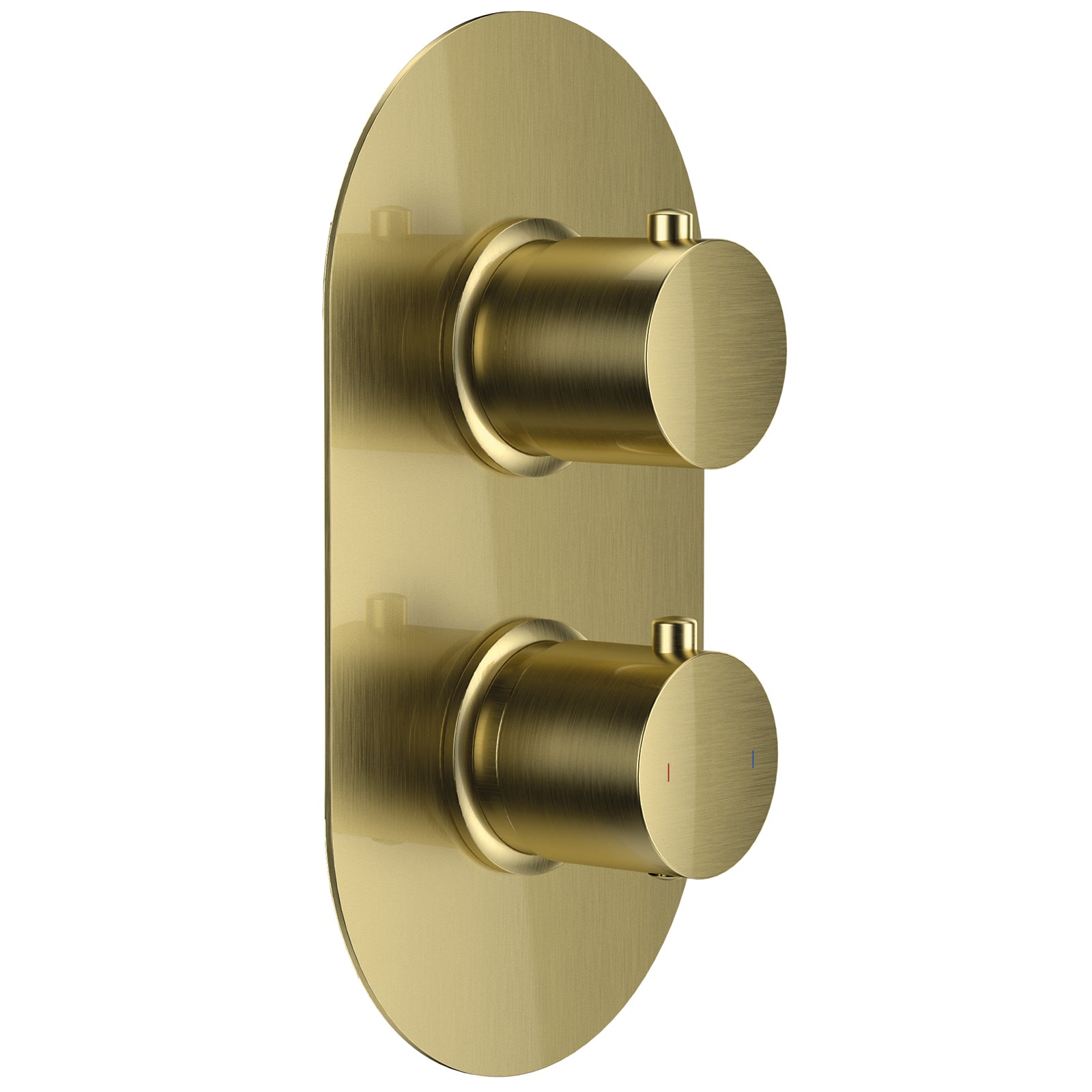 Tuscany Twin Thermostatic Shower Valve - Brushed Brass
