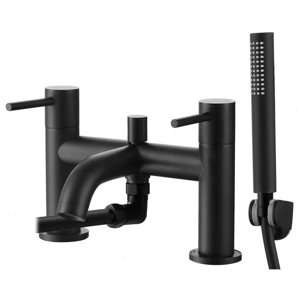 Ascent Tuscany Matt Black Bath Shower Mixer Tap with Shower Handset – Deck Mounted