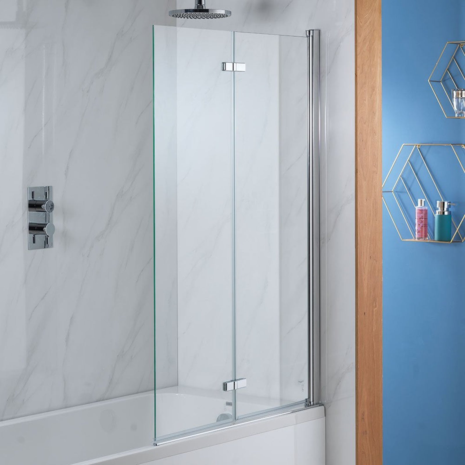 Genesis Deluxe 2-Fold Bath Screen - Chrome Frame