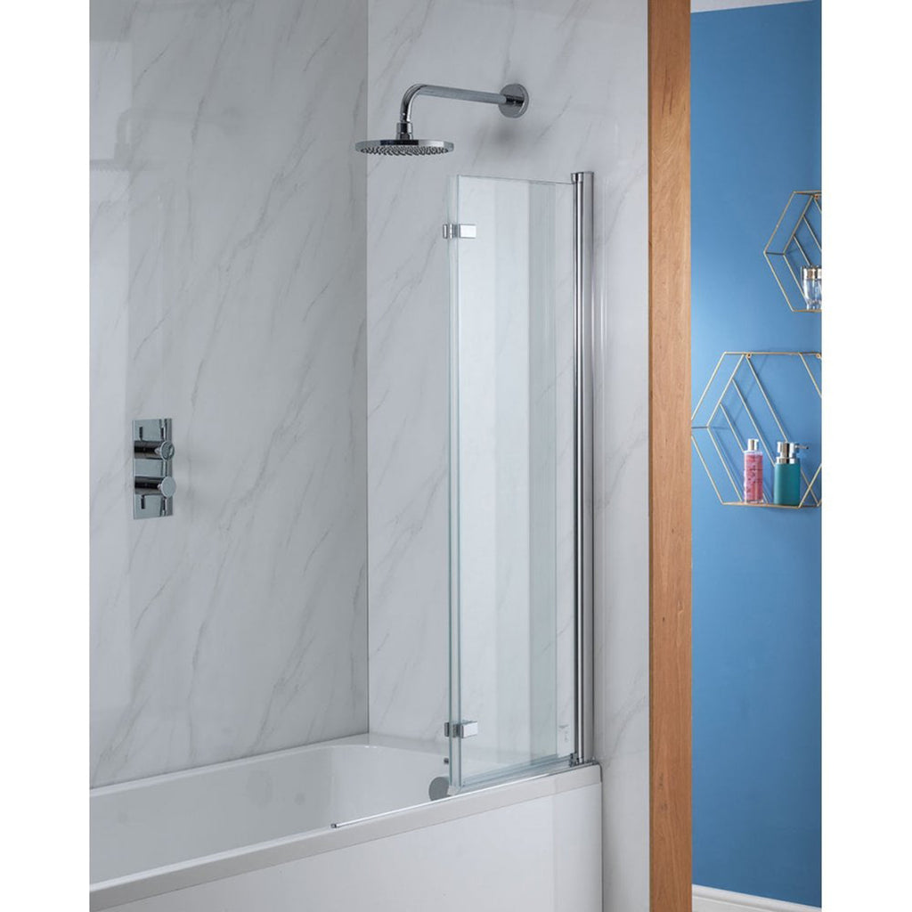 Genesis Deluxe 2-Fold Bath Screen - Chrome Frame