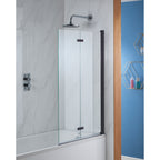 Genesis Deluxe 2-Fold Bath Screen - Matt Black Frame
