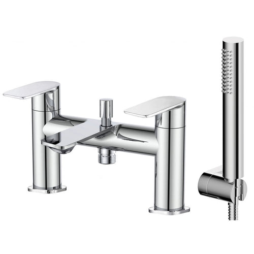 Zeto Chrome 2 Tap Hole Bath Shower Mixer Kit