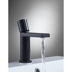 Roma Matt Black Mini Monobloc Basin Tap with Waste