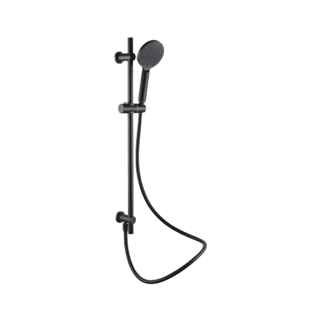 Utah Round Shower Rail Kit with Handset & Hose – Matt Black