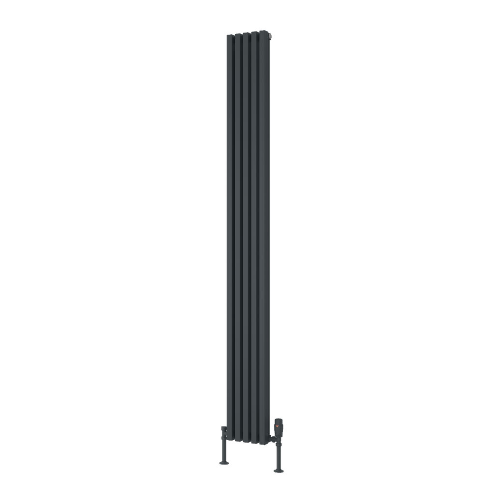 Albano Silver & White & Anthracite Vertical Aluminium Radiator