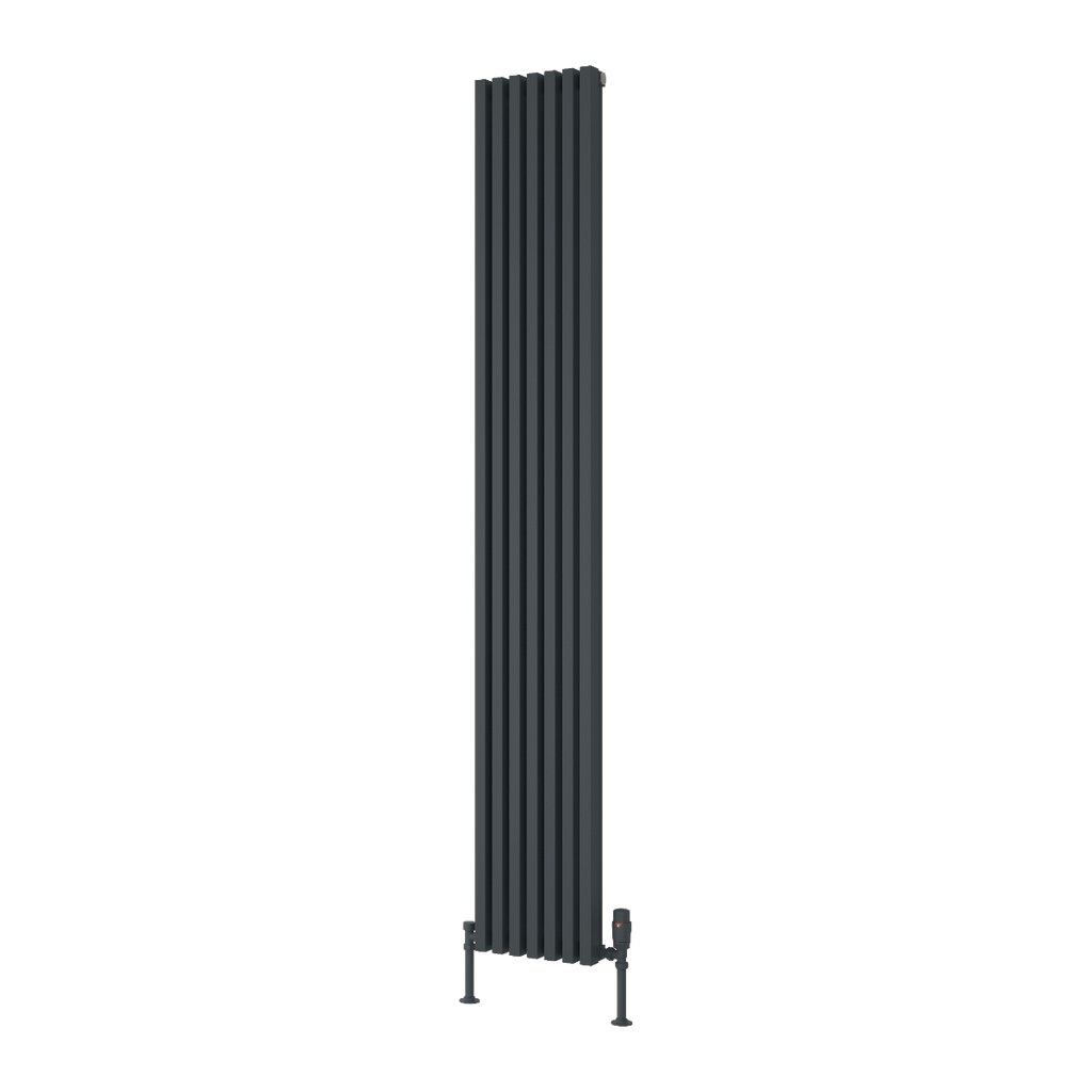 Albano Silver & White & Anthracite Vertical Aluminium Radiator