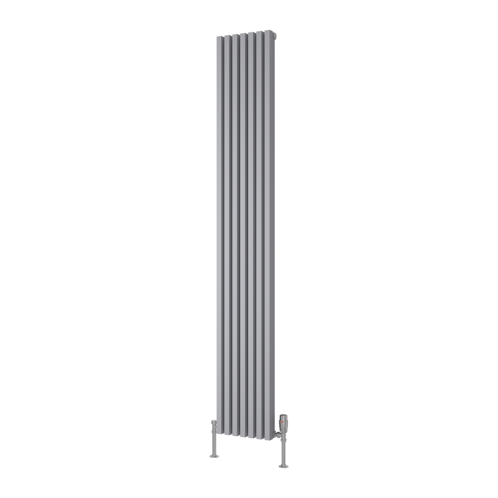 Albano Silver & White & Anthracite Vertical Aluminium Radiator