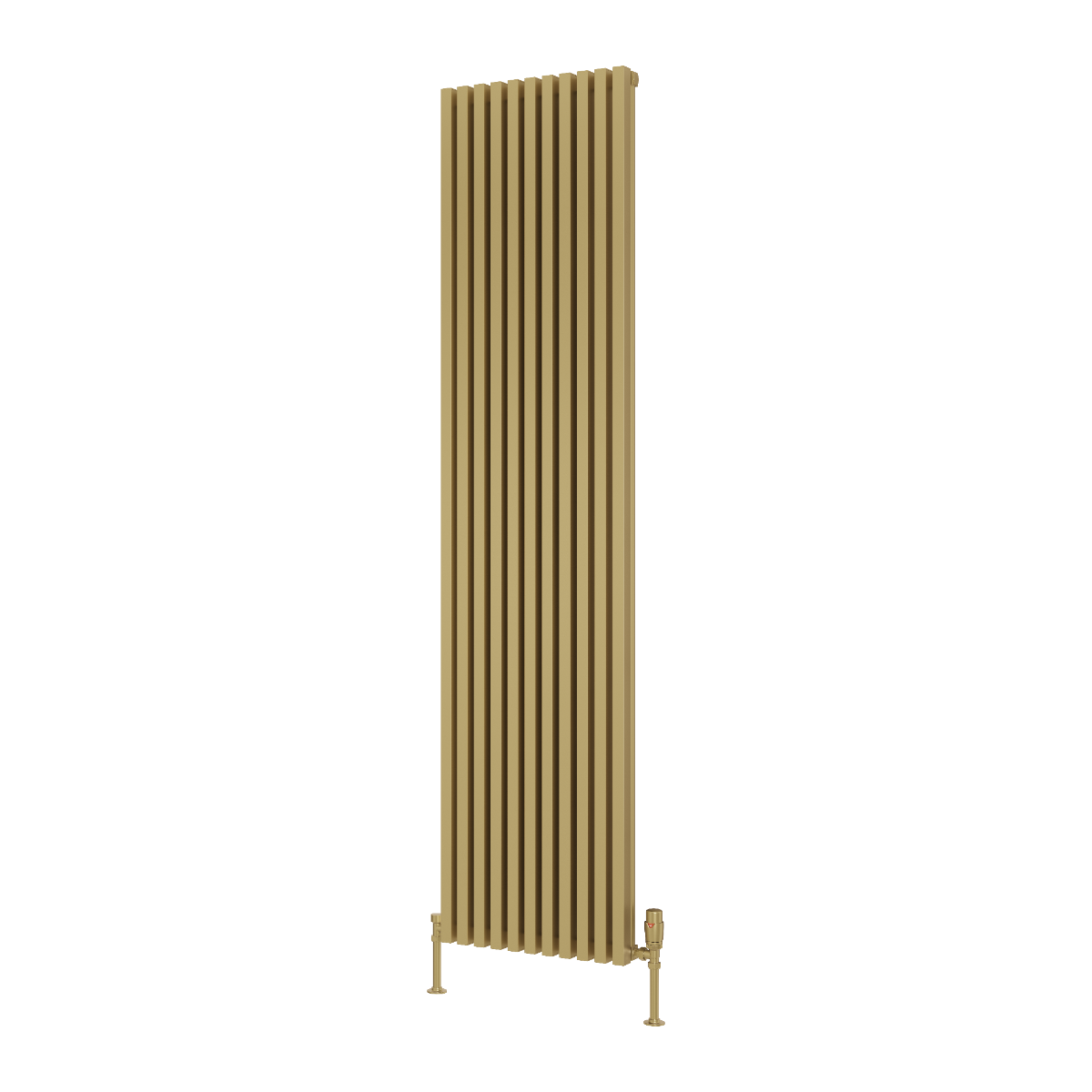 Albano Brass Effect Vertical Aluminium Radiator