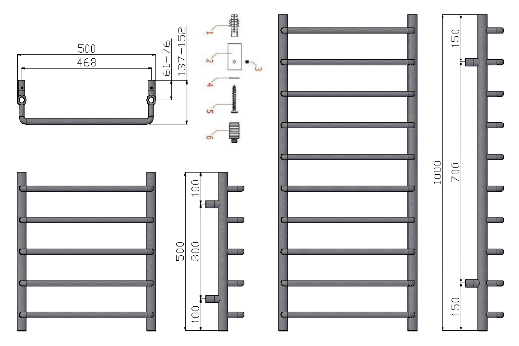 Aliano Mild Steel Towel Rail