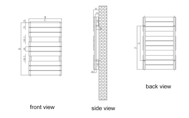 Avola Mild Steel Towel Rail