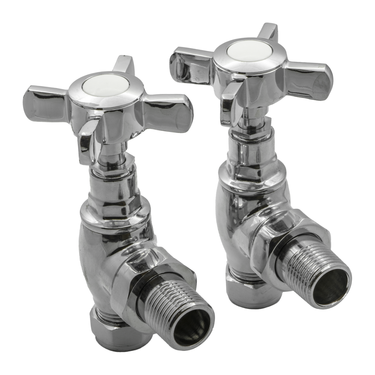 Bronte Angled Radiator Valves - Chrome
