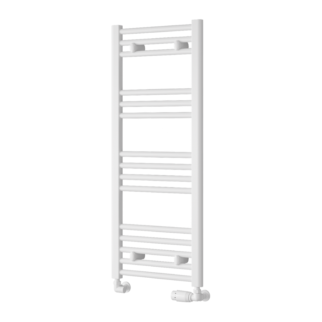 Capo White Flat Mild Steel Towel Rail