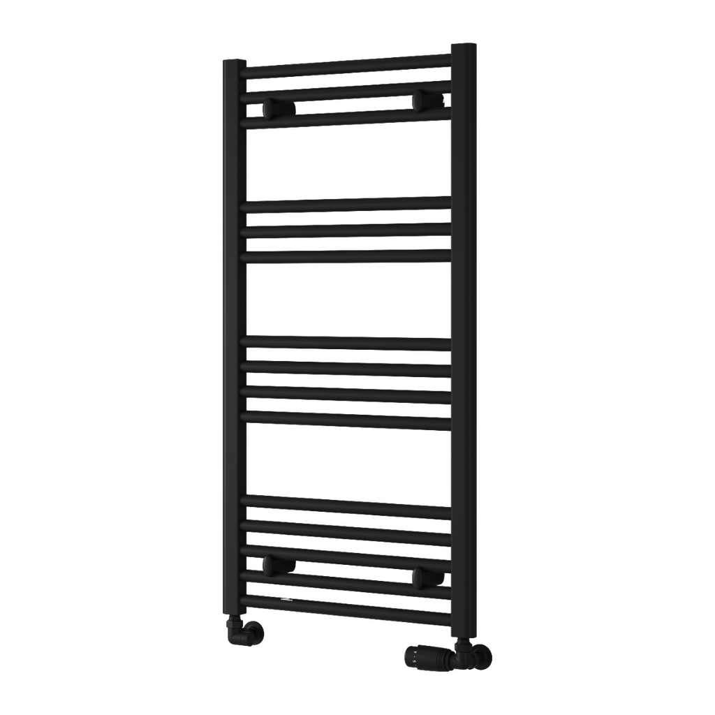 Capo Black Flat Mild Steel Towel Rail