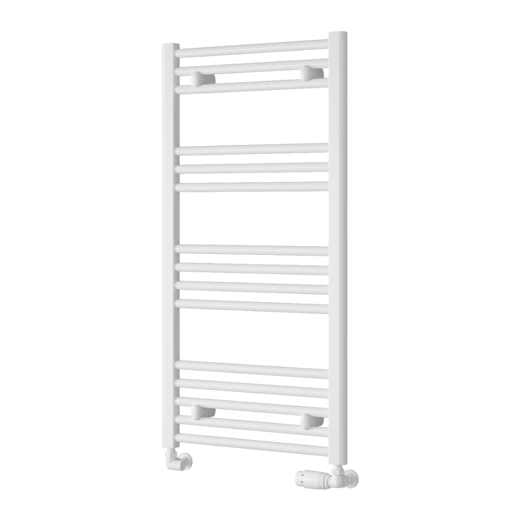 Capo White Flat Mild Steel Towel Rail