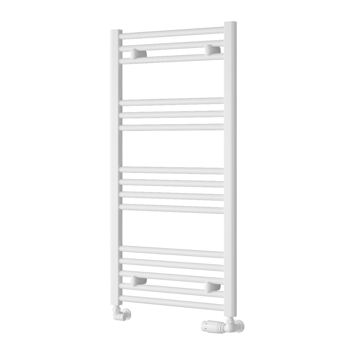 Capo White Flat Mild Steel Towel Rail