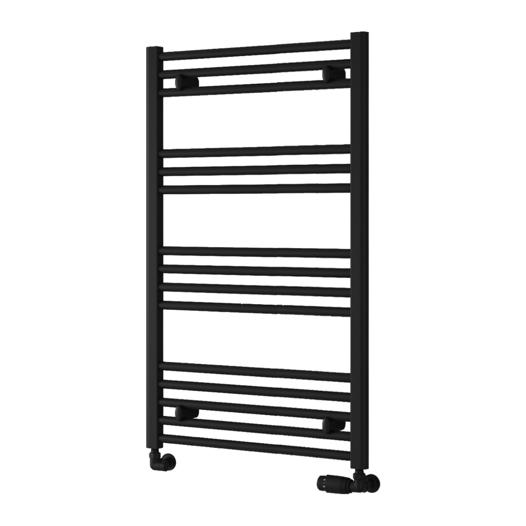 Capo Black Flat Mild Steel Towel Rail
