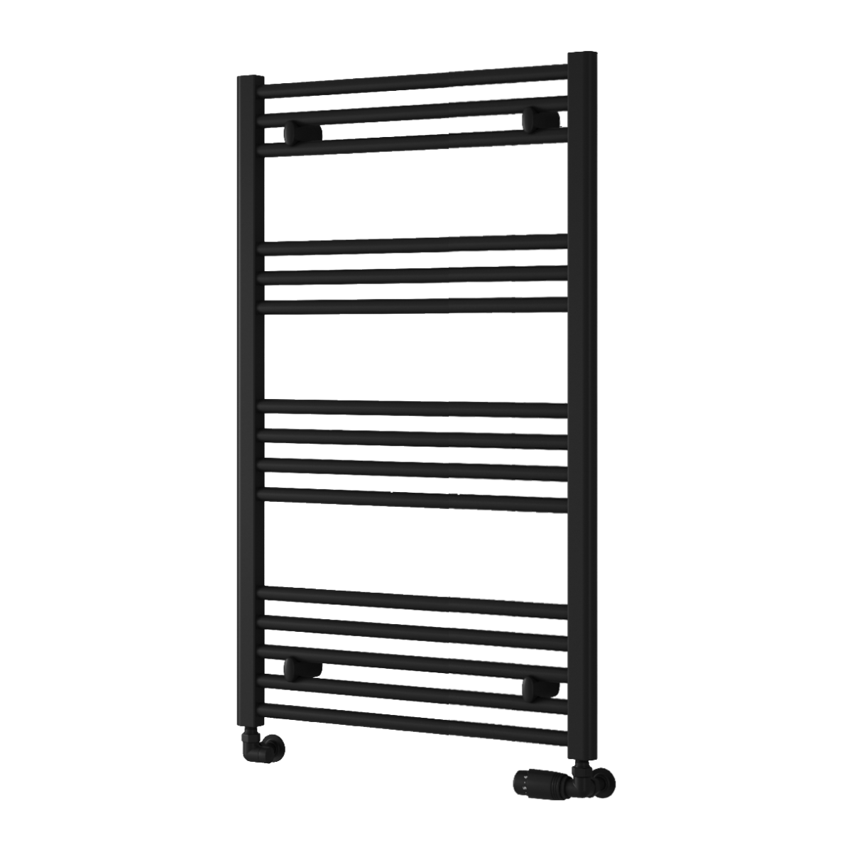 Capo Black Flat Mild Steel Towel Rail