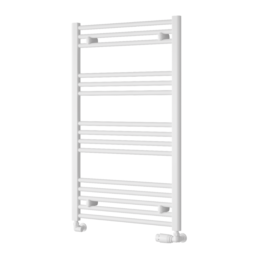 Capo White Flat Mild Steel Towel Rail
