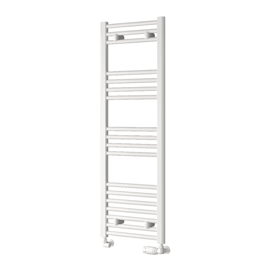 Capo White Flat Mild Steel Towel Rail