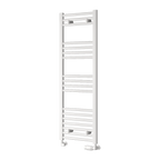 Capo White Flat Mild Steel Towel Rail