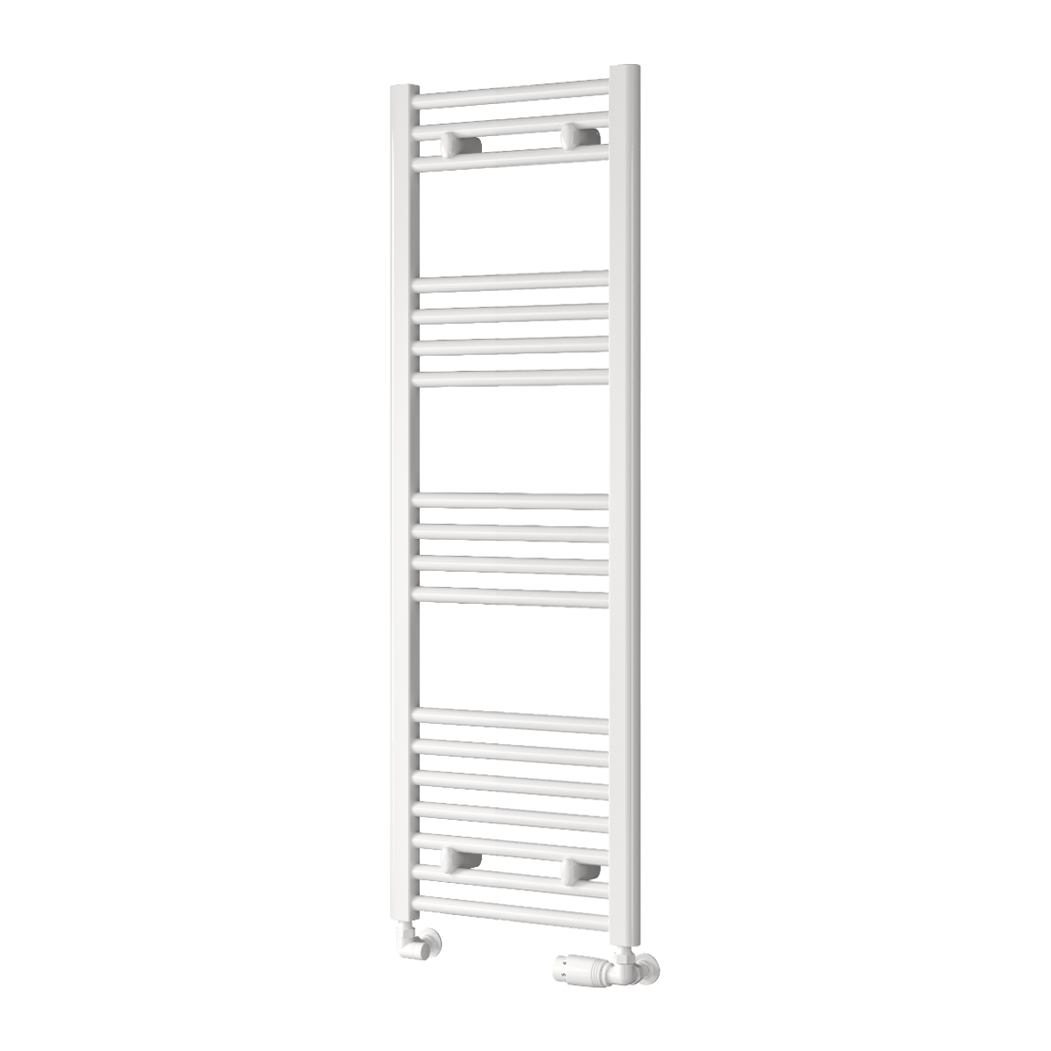 Capo White Flat Mild Steel Towel Rail