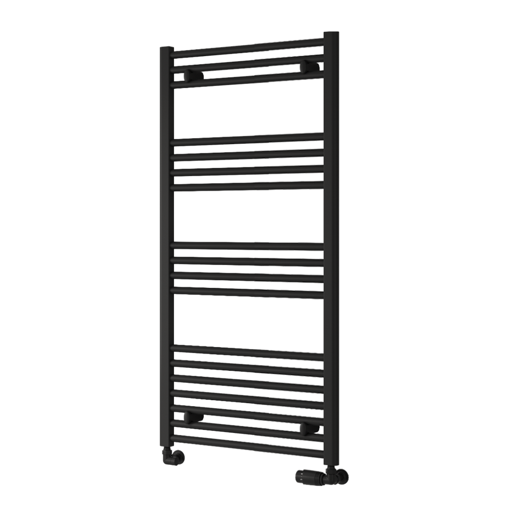 Capo Black Flat Mild Steel Towel Rail