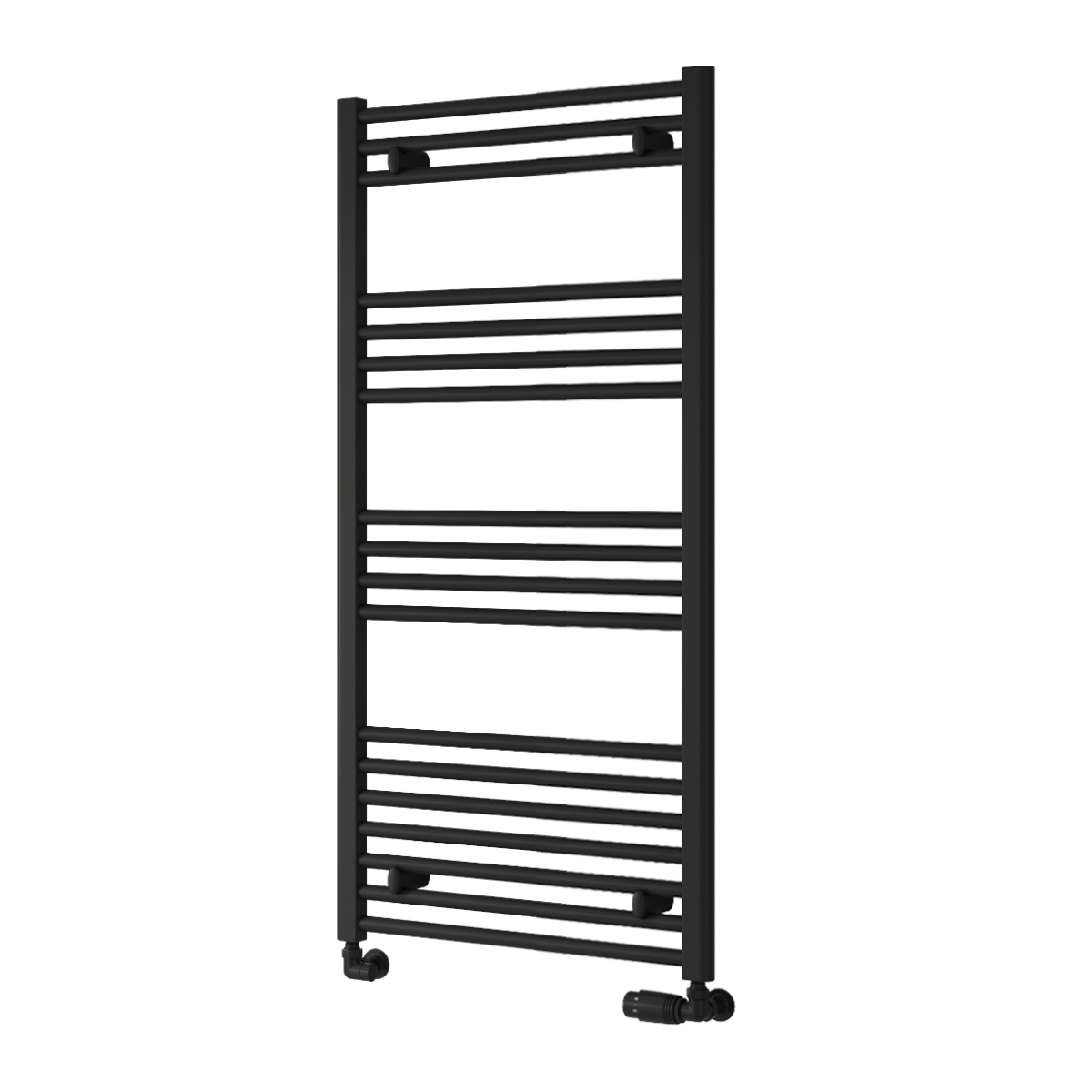 Capo Black Flat Mild Steel Towel Rail
