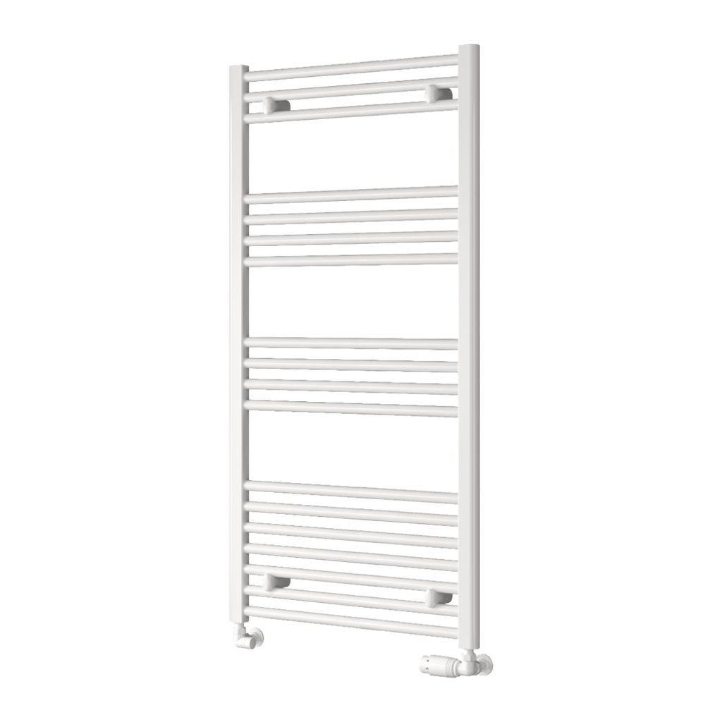 Capo White Flat Mild Steel Towel Rail