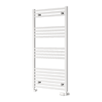 Capo White Flat Mild Steel Towel Rail