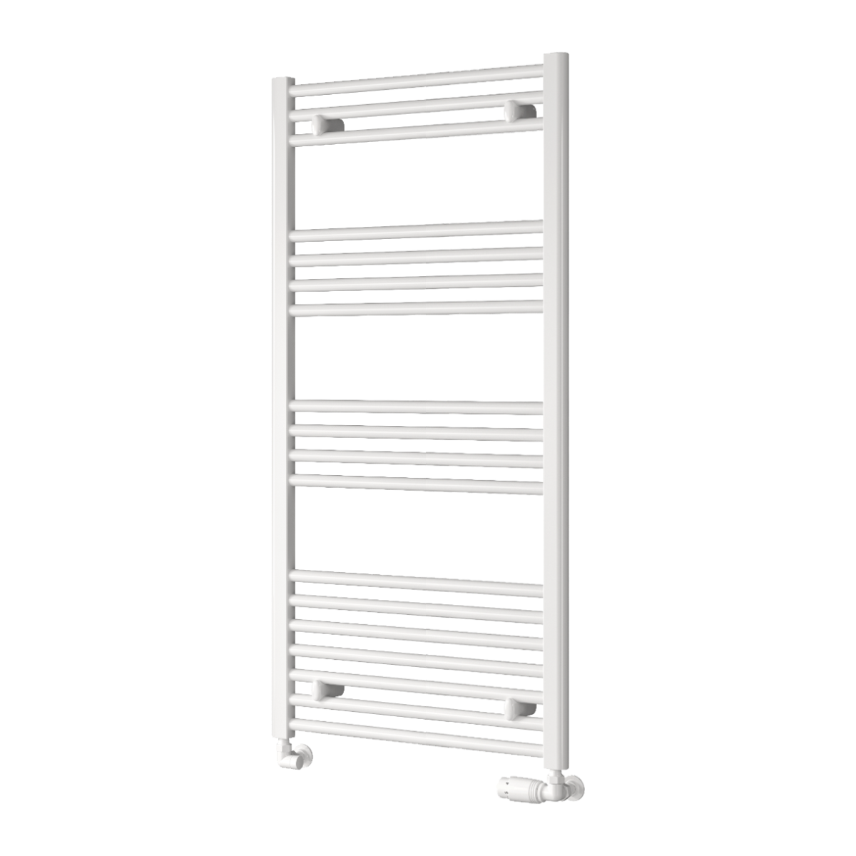 Capo White Flat Mild Steel Towel Rail